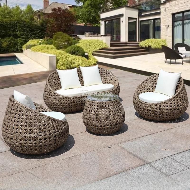 Sofa Rotan Anyaman Premium untuk Teras & Taman Minimalis