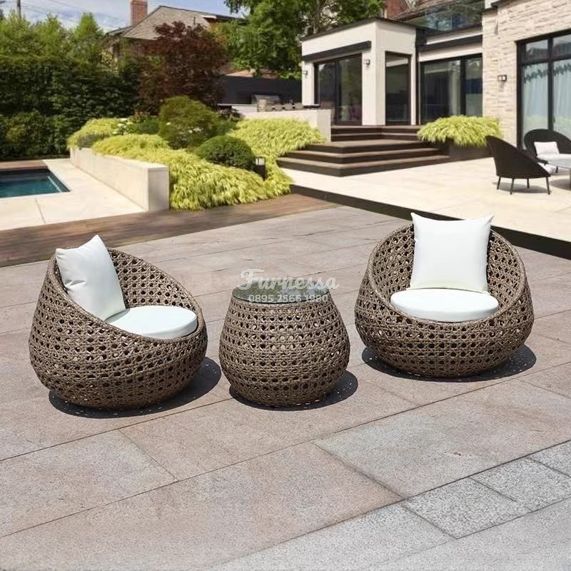 Sofa Rotan Anyaman Premium untuk Teras & Taman Minimalis