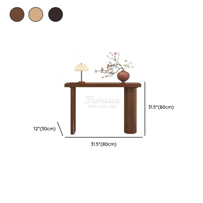 Meja Konsol Dinding Kayu Solid dengan Desain Simetris