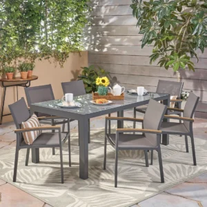 Bolesworth 6 Kursi Set Meja Makan Outdoor Minimalis