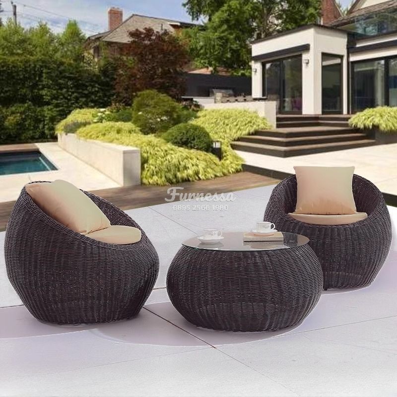 Sofa Rotan Anyaman Premium untuk Teras & Taman Minimalis