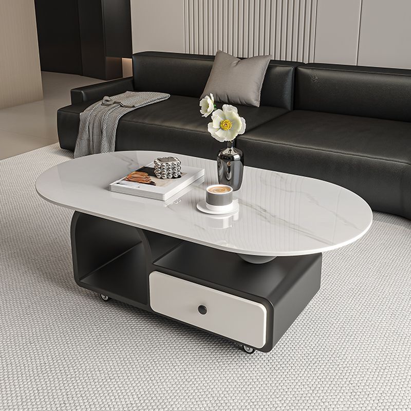 Coffee Table Oval Desain Premium