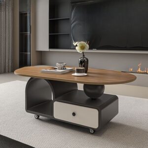 Coffee Table Oval Desain Premium