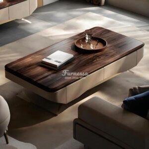 Coffee Table Premium Top Kayu Walnut