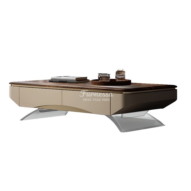 Coffee Table Premium Top Kayu Walnut
