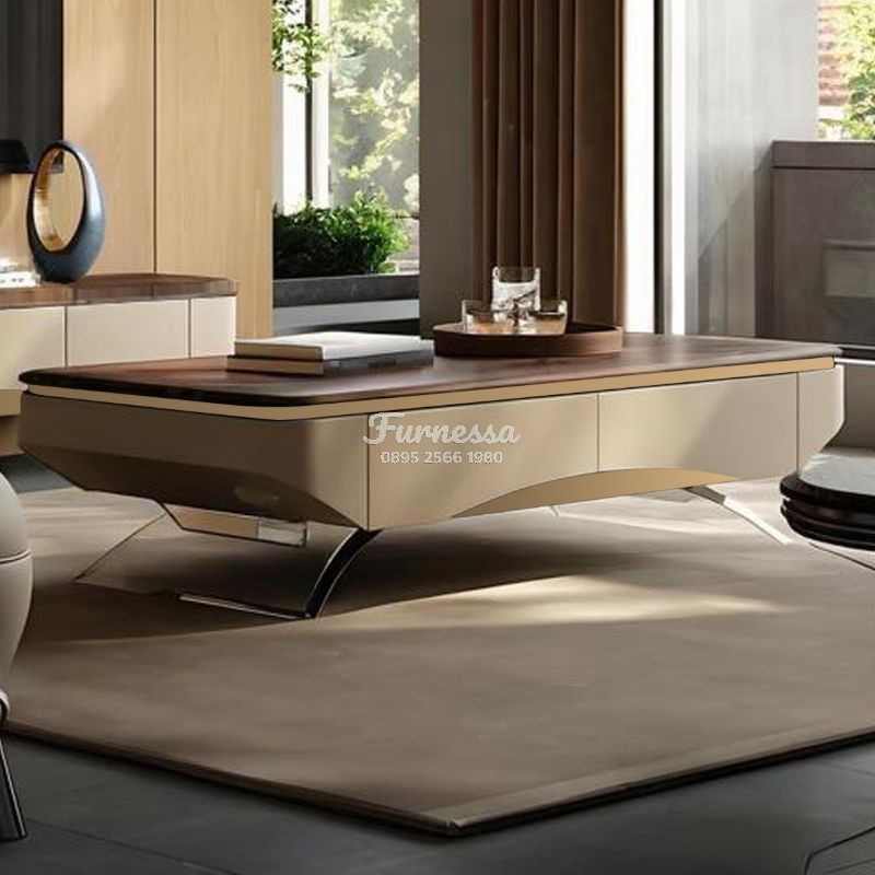 Coffee Table Premium Top Kayu Walnut
