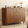 Kabinet Penyimpanan Kayu Solid Natural Finishing Premium
