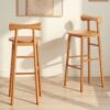 Kursi Bar Minimalis Natural Kayu Solid Desain Skandinavia