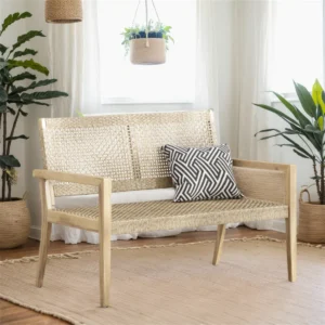 Kursi Loveseat Anyaman Rotan Natural
