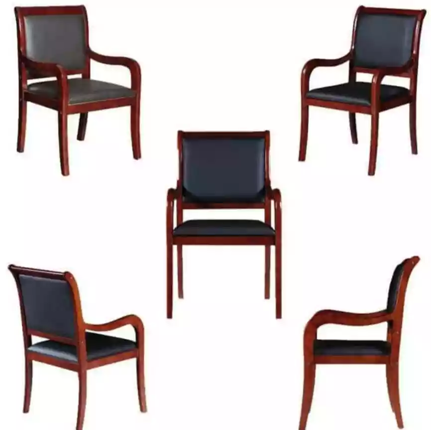 Kursi Rapat Kayu Jati Jok Hitam Elegan