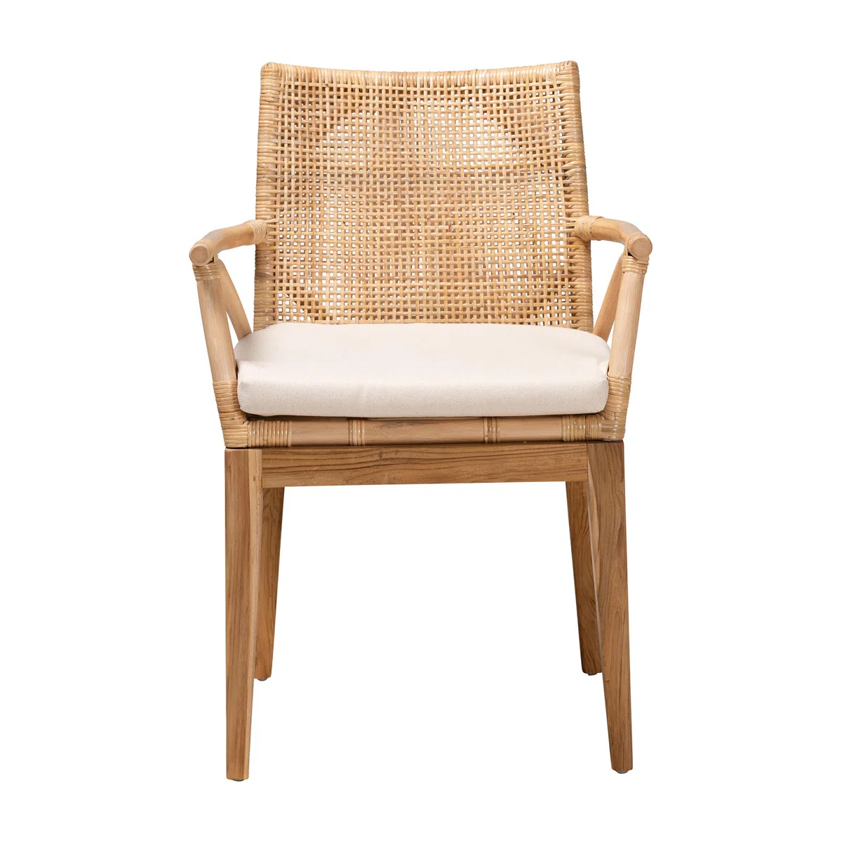 Kursi Rotan Natural dengan Desain Scandinavian Kayu Solid