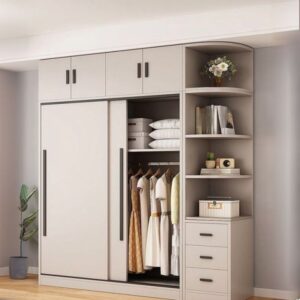 Lemari Pakaian Sliding Minimalis 2 Pintu Modern