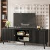 Lemari TV Kayu Solid dengan Rak Penyimpanan Fungsional