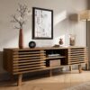 Lemari TV Modern Kayu Solid dengan Storage Serbaguna
