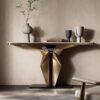Luxury Console Table Marmer & Stainless Gold Desain Geometris
