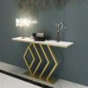 Meja Konsol Modern Minimalis dengan Top Marmer Putih