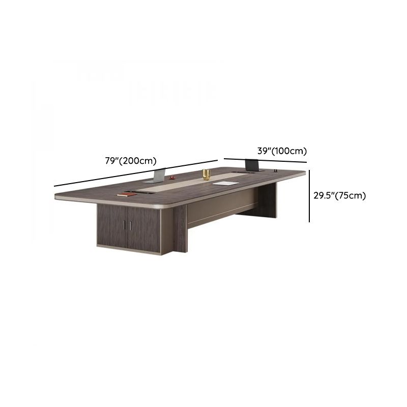 Meja Meeting Minimalis Modern dengan Ruang Penyimpanan