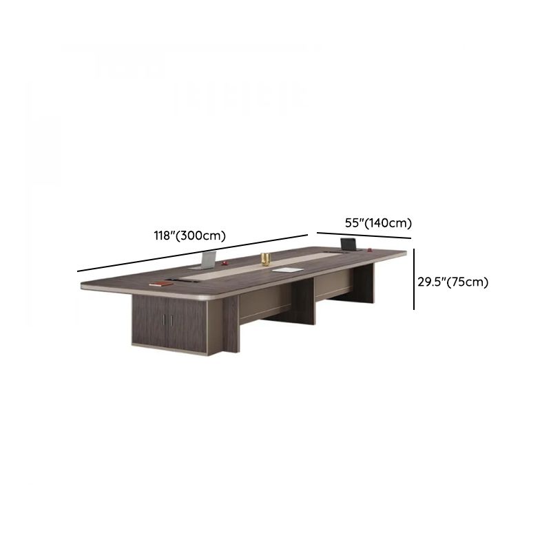 Meja Meeting Minimalis Modern dengan Ruang Penyimpanan
