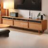 Meja TV Panjang 220 cm Kayu Solid Scandinavian Style