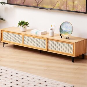 Meja TV Rotan Anyaman Minimalis Modern 120 cm