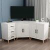 Meja TV Sudut Multifungsi Desain Elegan untuk Ruang Tamu