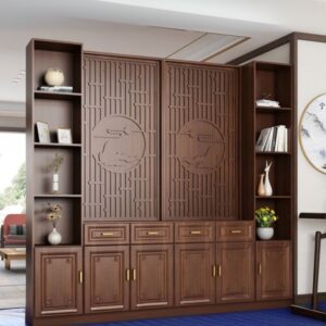 Partisi Kabinet Ruangan Kayu Natural Elegan