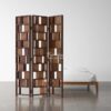 Partisi Lipat Kayu Natural 3 Panel Minimalis