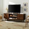Rak TV Minimalis Modern Kayu Solid dengan Storage Serbaguna