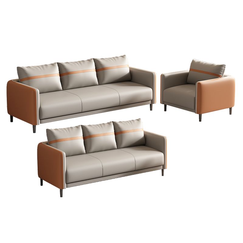 Sofa Kulit Sintetis Premium dengan Meja Tamu