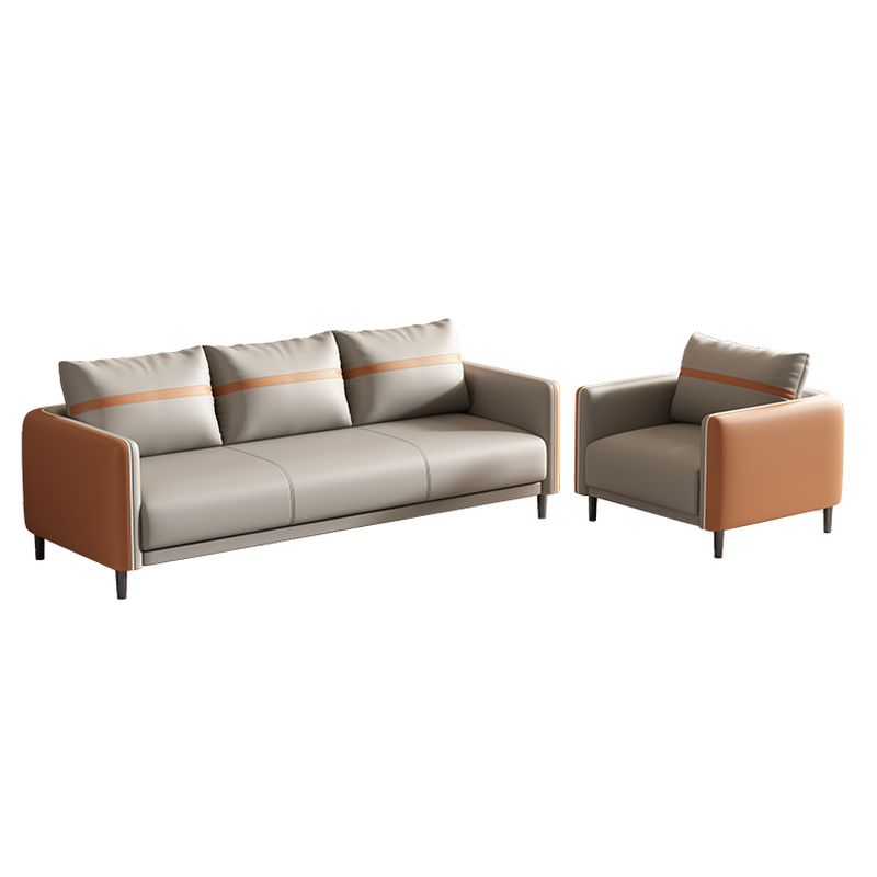 Sofa Kulit Sintetis Premium dengan Meja Tamu