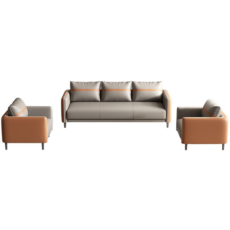 Sofa Kulit Sintetis Premium dengan Meja Tamu