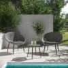 Set Kursi Egg Chair Rattan Sintetis & Meja Bundar