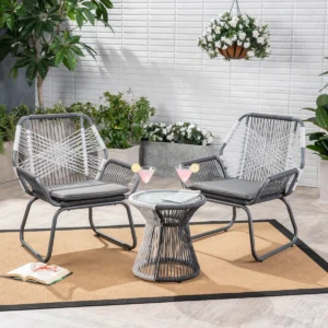 Set Kursi Meja Rotan Outdoor Simple & Stylish