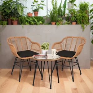 Set Kursi Rotan Minimalis dengan Sandaran Ergonomis