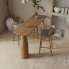 Set Meja Bar Scandinavian Kayu Solid dengan Kursi Tinggi Nyaman