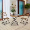 Set Meja & Kursi Rotan Lipat Outdoor Minimalis