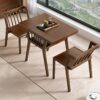 Set Meja Makan 2 Kursi Kayu Solid Minimalis Modern