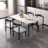 Set Meja Makan Jati Duco Minimalis dengan 4 Kursi Stylish