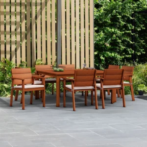 Set Meja Makan Outdoor Minimalis 8 Kursi Tahan Cuaca & Nyaman