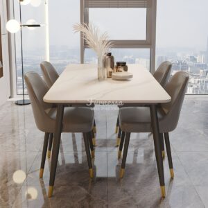 Set Ruang Makan Marmer Modern 4 Seater