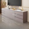 Sideboard TV Cabinet Warna Abu dengan Top Marmer