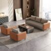 Sofa Kulit Sintetis Premium dengan Meja Tamu