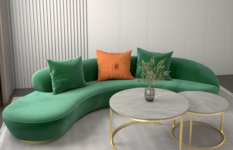 Sofa Minimalis Lengkung Desain Kontemporer
