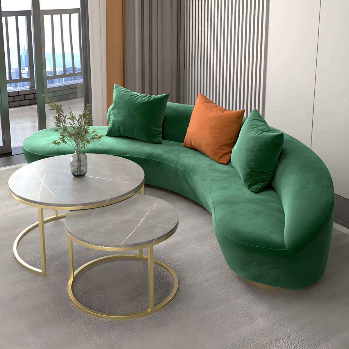 Sofa Minimalis Lengkung Desain Kontemporer