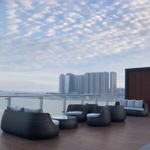 Sofa Rotan Modern 3 Seater dengan Bantal Empuk
