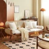 Sofa Tamu Rotan Kayu Modern Natural 3 Seater