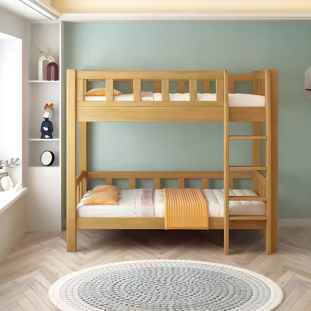 Tempat Tidur Susun Anak Kayu Solid Minimalis