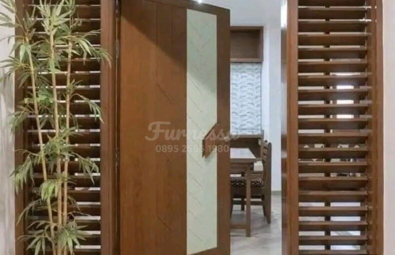Pintu Rumah Minimalis Kayu Jati/Mahoni Solid Premium
