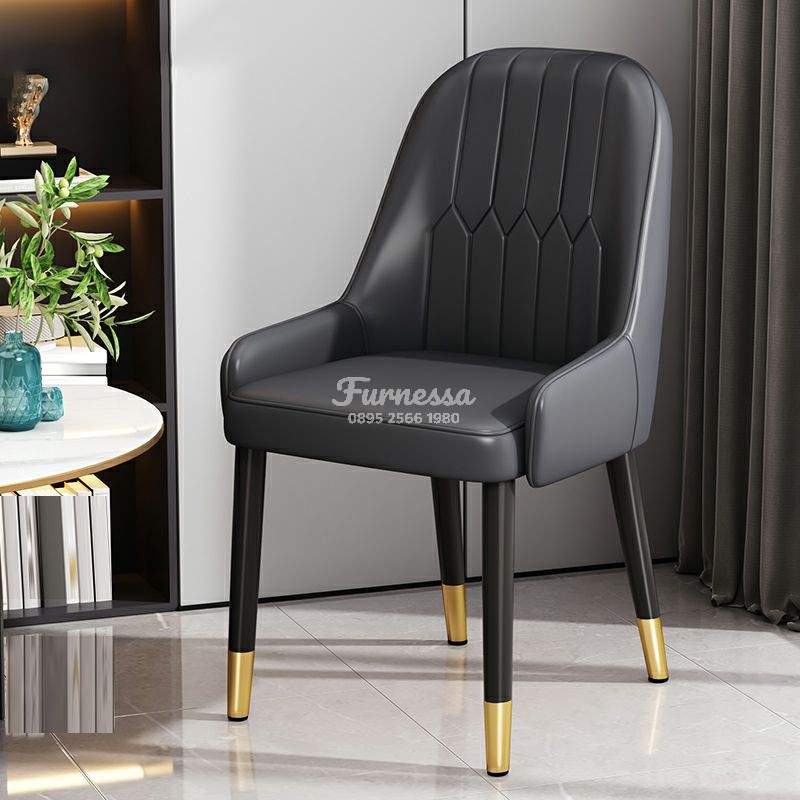 Kursi Makan Modern PU Leather Kaki Emas Kursi Makan Modern PU Leather Kaki Emas