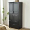 Lemari Pakaian 2 Pintu Modern Hitam Matte